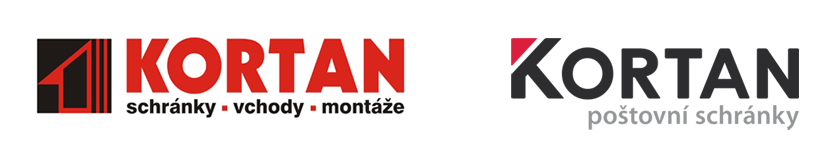 Původní a nové logo společnosti Kortan poštovní schránky